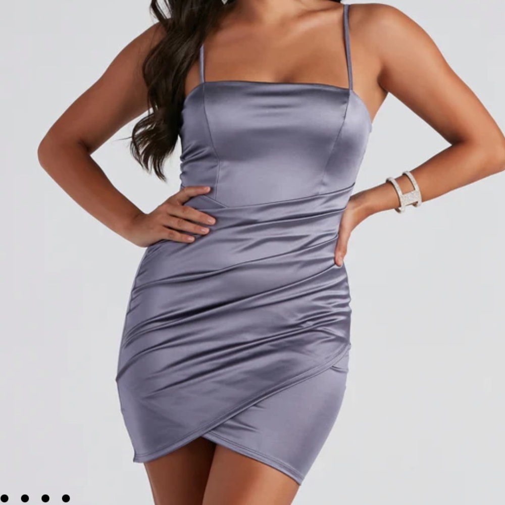 Satin crossover dress